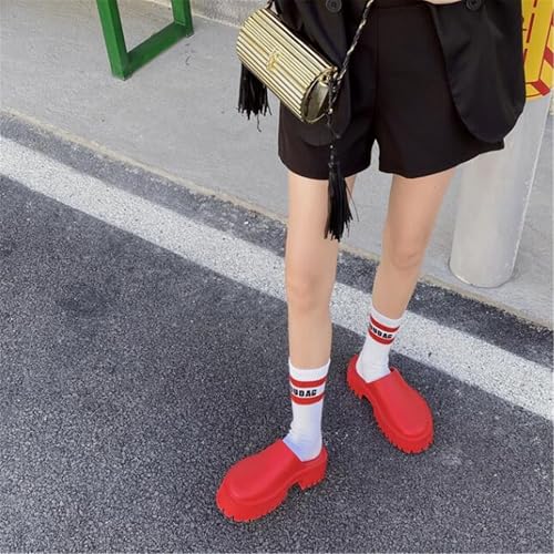 Women's Summer Thick Sole Mid-heeled Flat Luxury Closed Toe Slippers – Stylish & Comfortable Footwear for Warm Weather4