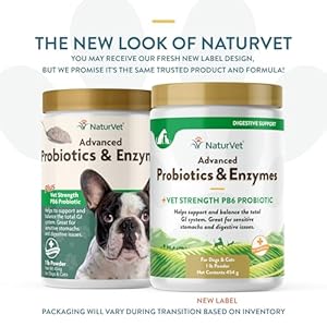 NaturVet – Advanced Probiotics & Enzymes – Plus Vet Strength PB6 Probiotic | Supports and Balances Pets with Sensitive Stomachs & Digestive Issues | for Dogs & Cats (1 lb)