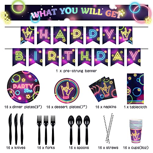 Decorlife FTL-QDA133 Glow In The Dark Party Supplies Serves 16 thumb #1