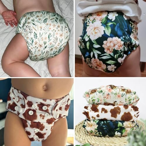 Image of Mama Koala 3.0 Pocket Cloth Diapers for Babies with AWJ Lining, 6 Pack with 6 5-Layer Natural Cloth Diaper Inserts - Reusable and Washable Pocket Diapers(A-A Special Set)
