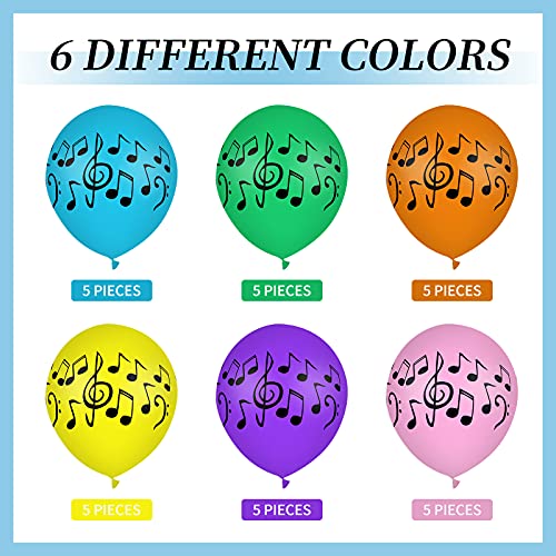 30 Pcs Music Notes Balloons Colorful Music Birthday Party Decoration Balloons 12 Inches Latex Balloon For Musical Theme Birthday Party Decor Supplies #TOP2