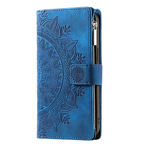 VEEMOS Wallet Case for Google Pixel 7 Pro Flower Flip Case Protective Leather Folio Book Phone Cover with Card Slots Kickstand Zipper Pocket - Image 2