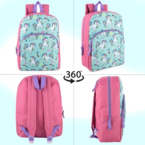Image of Trail maker 15 Inch Kids Backpacks for Boys & Girls | Preschool, Kindergarten, Elementary School Backpacks with Adjustable, Padded Straps (Upbeat Unicorns)