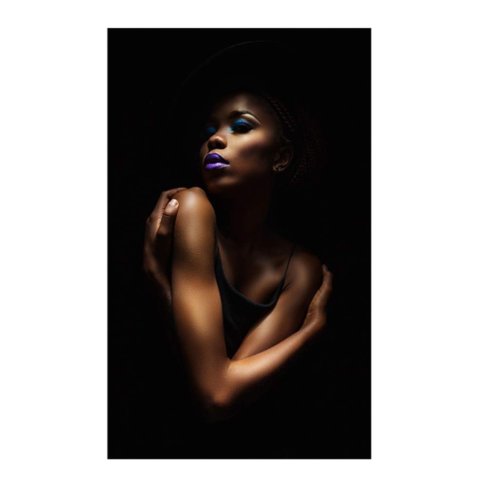 Peintures sur toile de qualite superieure portrait femme noire nue cadre inclus