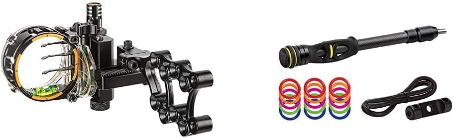Trophy Ridge Hotwire 3-Pin Sight Black & Hitman Stabilizer, Black, 8"