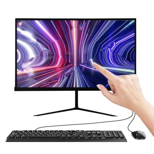 Image of All-in-One Desktop PC 22 inch FHD Touchscreen, Pentium G5400 16GB RAM 256GB SSD, WiFi Bluetooth, Black Computer for Home Office Gaming