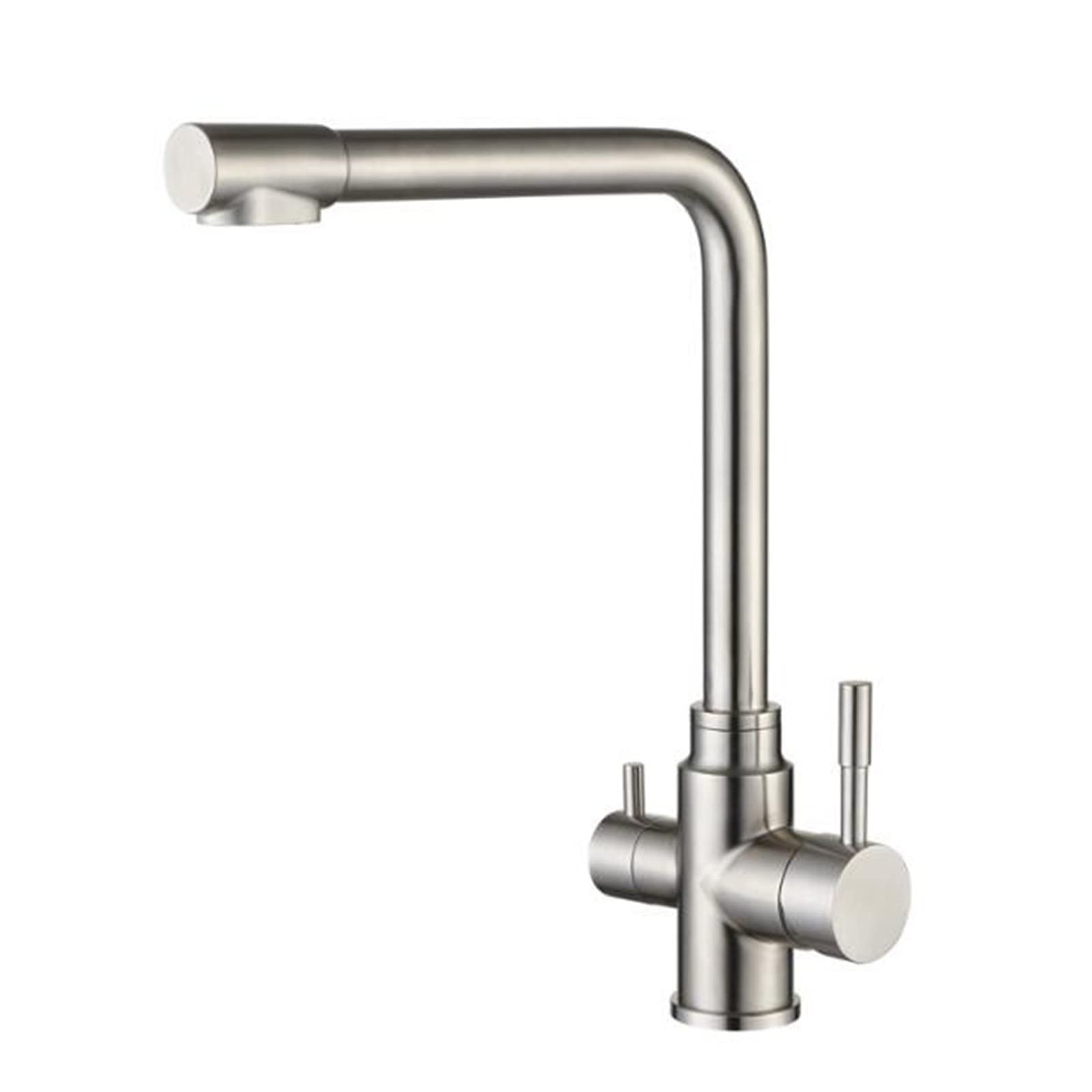 Robinet 3 voies eau purifiée et mitigeur cuisine pivotant inox