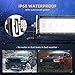DWVO LED Light Bar 52 Inch (55 Inch with Mounting Brackets)300W Spot & Flood Combo Beam+ 2X 18W Spot LED work light +2X Steel Metal Upper with 10ft Wiring Harness Compatible for 07-18 JEEP JK Wrangler