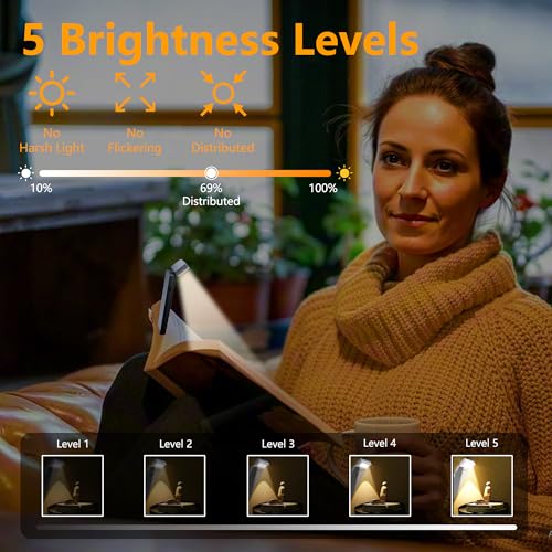 AMFUN Reading Light,Rechargeable Book Reads Light for Reading in Bed,Eye Caring Reading Light Lamp Clip on Book,3 Colors,Long Lasting up to 80 hrs,Portable Mini LED Books - Image 3