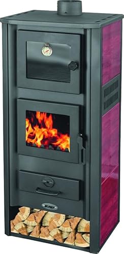 ESTUFA LEÑA ROMA S CON HORNO - COLOR ROJO