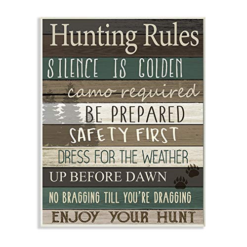 Stupell Industries Cabin Hunting Rules Rustic Charm Brown Green