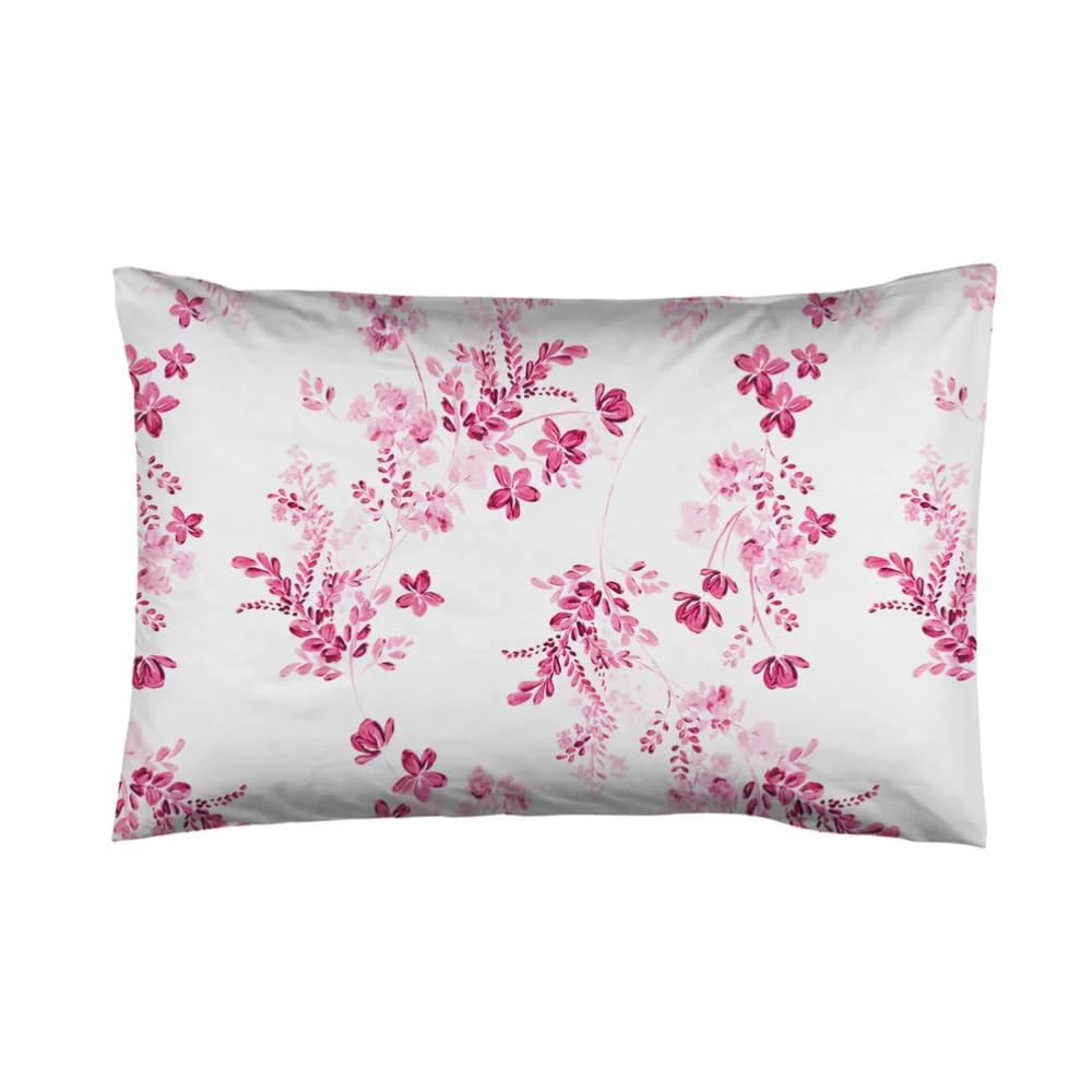 LERUUM Pink Pillowcases Pack of 2 Cotton Floral Striped Pattern Pillow Covers 2pcs (50x75 cm Sevilla Pink)