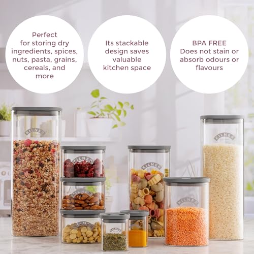 Image of Kilner Premium 2 Pcs x 2 L Fresh Storage Airtight Glass Jar with Vacuum Seal for Cereals, Flour, Dry Goods, Pulses, Daals | BPA-Free, Eco-Friendly Kitchen Container