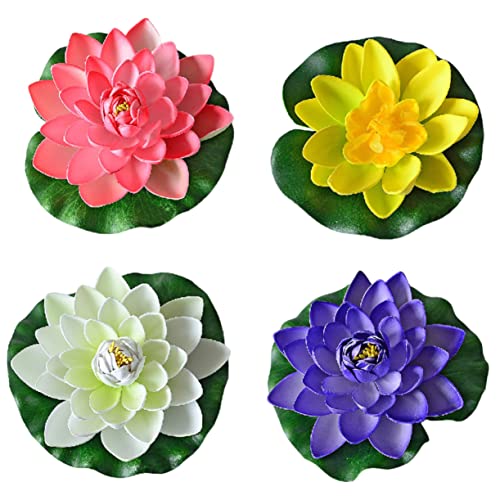 FRCOLOR 16pièces Décoration Lotus Nénuphars Flottants pour Étang Piscine Et Jardin