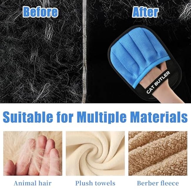 Upgraded Pet Hair Removal Glove, Cat Dog Electrostatic Pet Hair Remover Glove, Washable Reusable Grooming Removal Tool for Couch, Furniture, Carpet, Curtain, Clothing, Car Seat (1Pcs)-VmUKNWvO