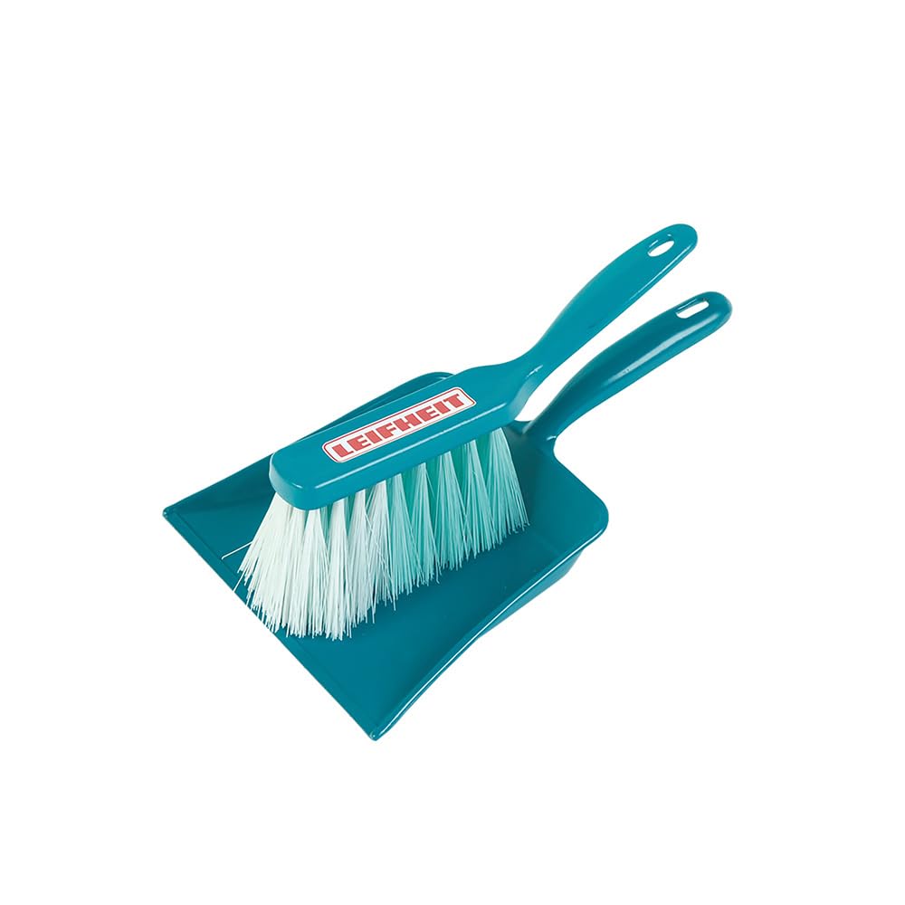 Theo Klein 6568 Leifheit broom set, 2-part I Children's brush set with hand brush and dustpan I Dimensions: 12 cm x 56 cm x 3 cm I Toys for children aged 3 and over