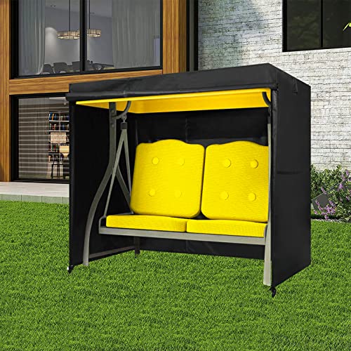 Sihaian Outdoor Swing Cover 2/3 Seater Patio Swing Cover Waterproof Swing Covers For Outdoor Furniture Garden Swing Cover Glider Chair Cover Heavy Duty Swing Cover 420D M(65L×50W×66H) Inch #TOP6
