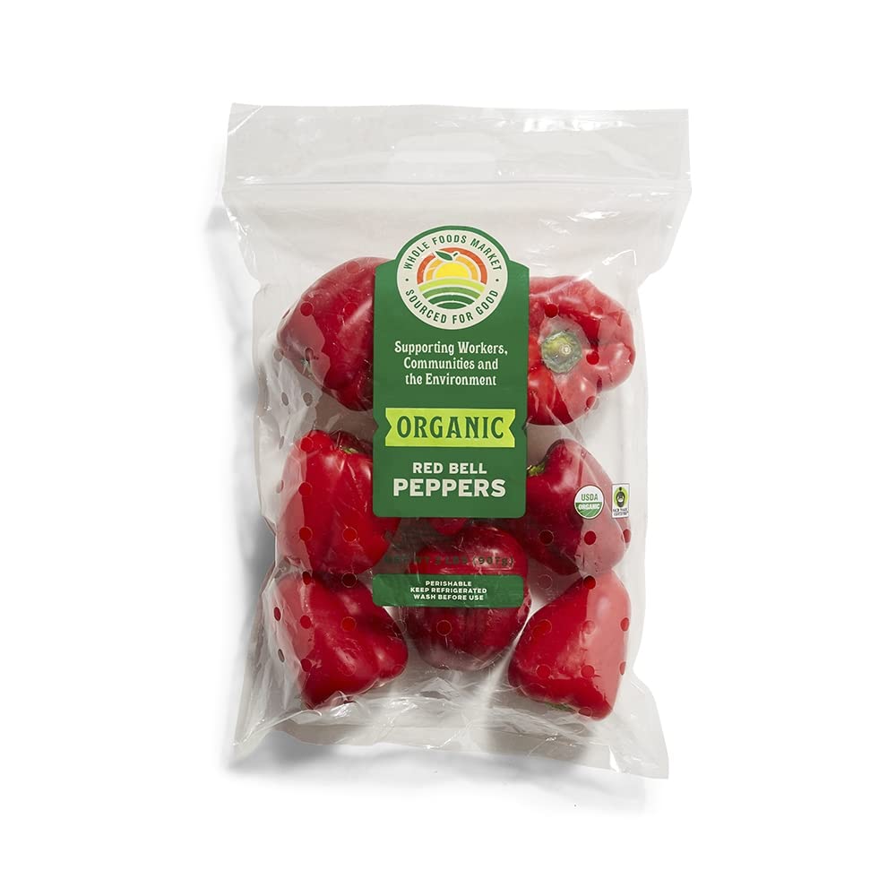 PRODUCE Organic WTG Red Bell Peppers 2lb Bag, 32 OZ