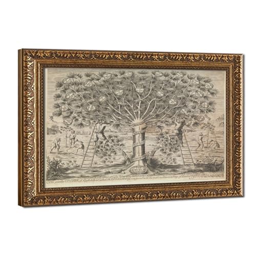 Toile église catholique et grand cèdre 50x76 cm pour habiller un mur vide