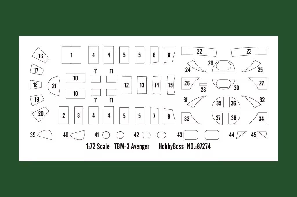 Hobby Boss 87274 1/72 Escala US TBM-3 Avenger Kit de modelo de plástico