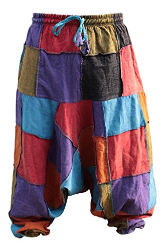 Shopoholic Fashion Unisex Hippy Patcwork Hippy Harem Trouser (S,Patch) #TOP4