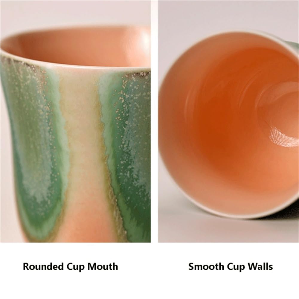 Kubek do herbaty Zielony zestaw kubków 1 ceramiczny kubek do kawy, pojemność 10,15 uncji użytku domowego, mężczyzn i kobiet, samodzielnego, latte, mleka herbaty