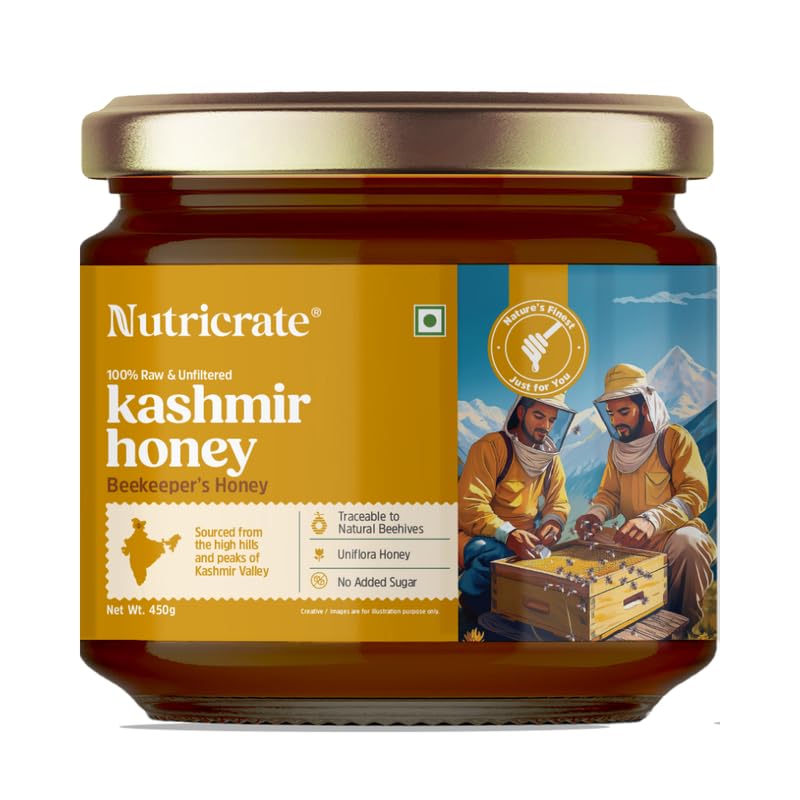 Image of Nutricrate 100% Pure & Organic Kashmir Valley Honey, 450g
