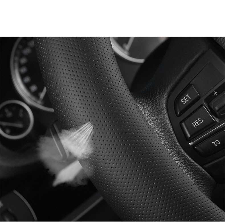 Housse Volant Voiture Cuir PU Carbone 38cm Pour Scenic 1 2 3 4 Megane - Protection Confort