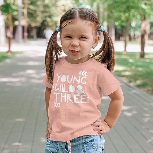 Young Wild and Three Girls 3rd Birthday Shirt for Toddler Girls Third Birthday Outfit2