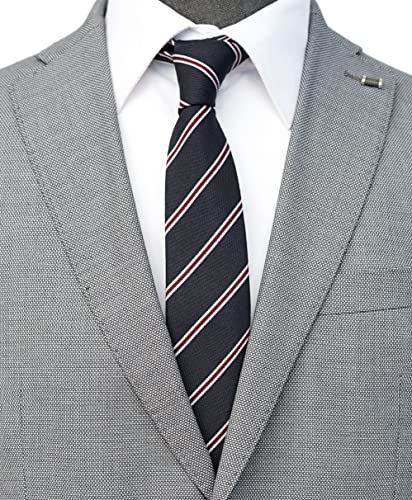 Image of Cotton Skinny Ties for Men, Plaid and Striped Slim Neckties