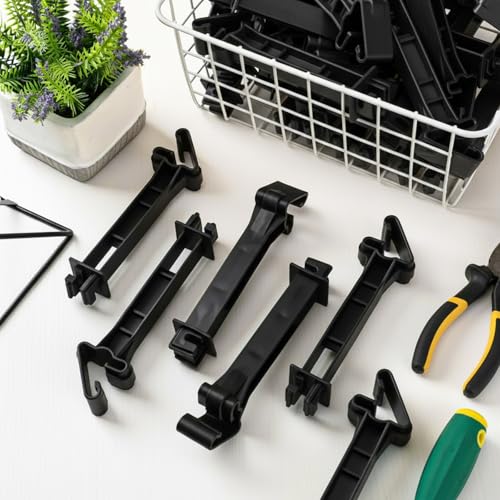 Image of Pangda 45 Pcs 5 inch Snap Type Insulator Electric Fence T Post Insulators Extended Snug Fitting T Post Electric Fence Wire Clips for Agricultural and Ranchers (Black)