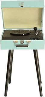 Gravadores Retrô, Rádio AM FM Gravador Gramofone retrô toca-discos portátil toca-discos estéreo vinil azul (toca-discos) Olá