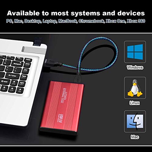 Hard disk esterno esterno portatile da 1 TB/2 TB, compatibile con PC, Mac, desktop, laptop, Xbox One, Xbox 360, PS4 Argento 1 TB