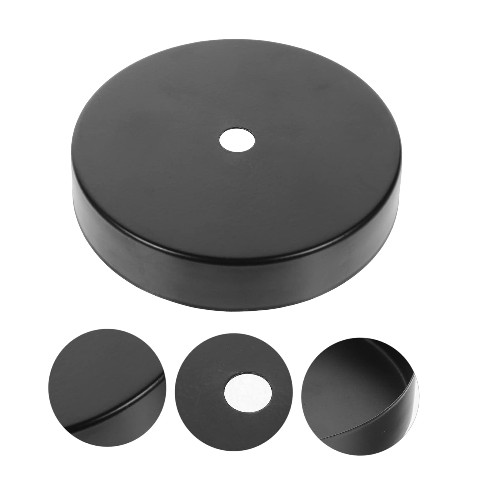 Tofficu Lot de 6 Plaques de Recouvrement pour Luminaire Suspendu en Métal Noir, Capacité de Charge Élevée, Installation Facile, pour Cafés et Éclairage Industriel
