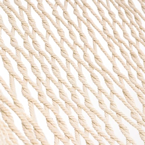Image of Lazy Daze Hammocks 12FT Double Rope Hammocks, 2 Person Hand Woven Cotton Hammock with Spreader Bar for Outside, Patio, Poolside, FIT 13-15 FT Stand, Max 450 Lbs, Natural, 141 x 57 inches