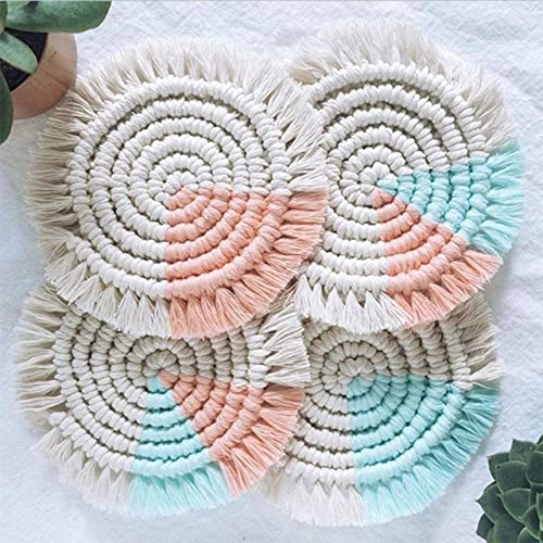 Image of ecofynd 100 Meters Peach Colour Cotton Cord, Colour Dori for Wall Hanging Plant Hanging Craft Making, Natural Thread Rope for Handmade Plant Hanger (Cord-PEH)