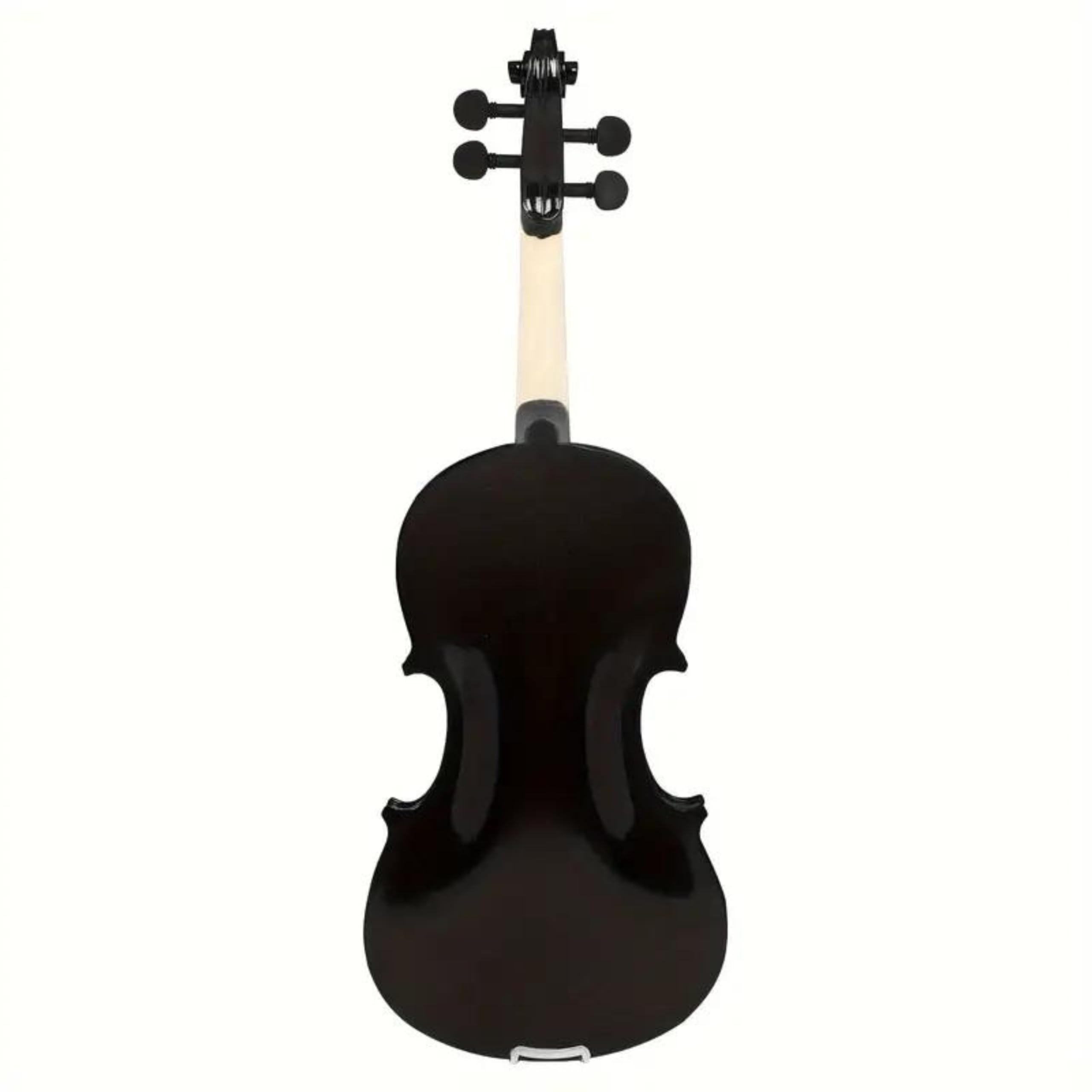 4/4 Black Glossy Violin Made By Indian Solid Wood Perfect Choice for Violin Beginners Complete Set With Case, Bow and Rosin
