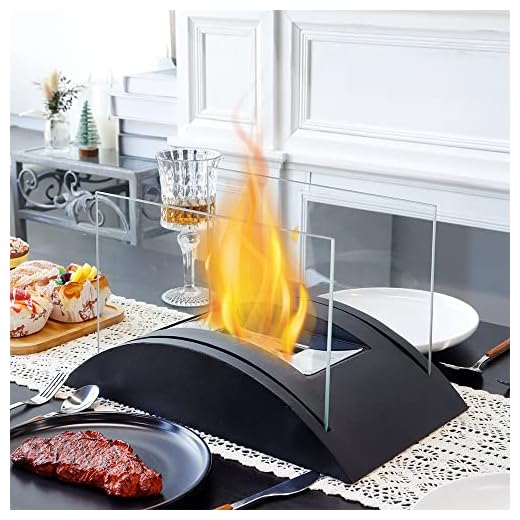 Rectangular Tabletop Fire Bowl Pot 13.5" L Portable Tabletop Fireplace Clean Burning Bio Ethanol Ventless Fireplace for Indoor Outdoor Patio Parties Events(Black)