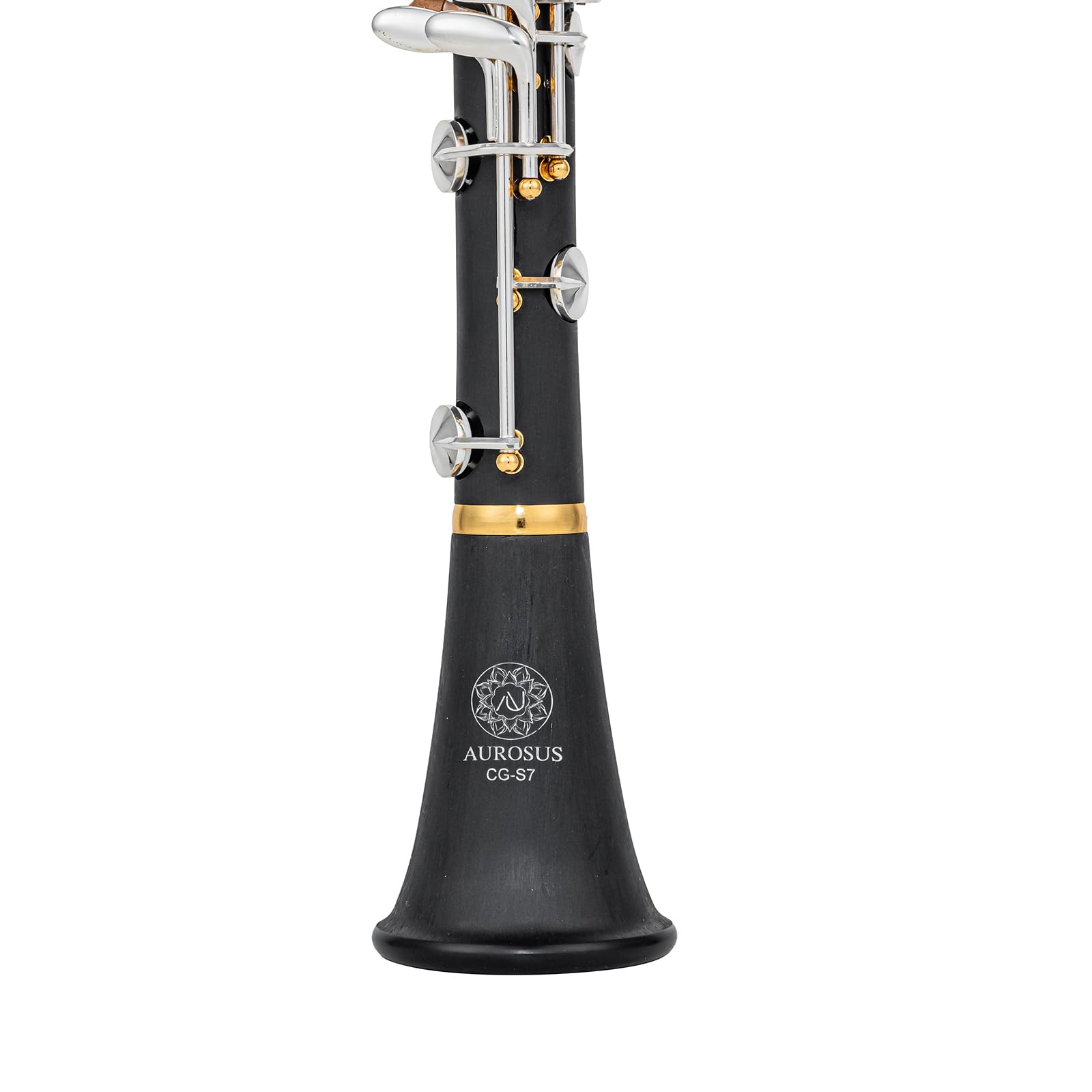 Clarinete soprano CG-S7 Bb con mecanismo de meseta y agujeros cubiertos, 17 llaves de níquel plateado, cuerpo ABS, postes dorados, ideal para saxofonistas, manos pequeñas y discapacitados