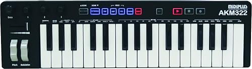 midiplus AKM322 teclado de 32 teclas, tamaño mini, con controlador USB