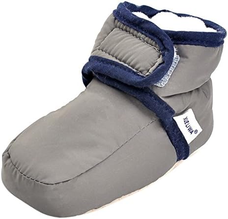 Soft Unique Stay On Baby and Toddler Socks Fleece Uni-Sex Boys Girls Booties Waterproof Grey