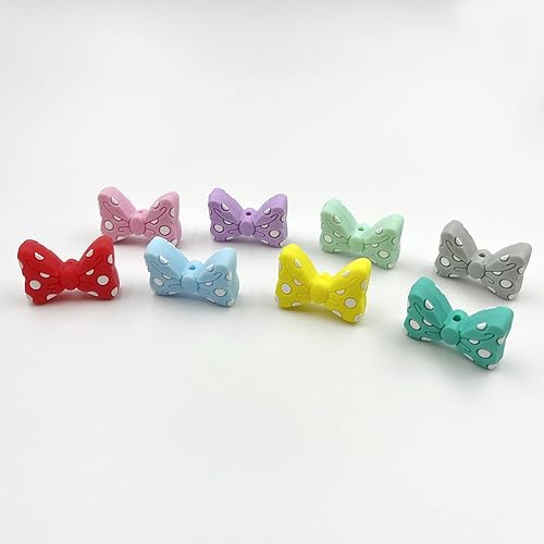 Miniatura 5 de 16 cuentas de lazo de silicona, cuentas focales cortadas en forma de lazo, cuentas focales para hacer llaveros y pulseras de bricolaje para hacer