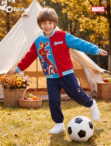 Image of Disney Marvel Bomber Jacket Spider Man Toy Story Cars Varsity Cardigan2-13Y | Officially Licensed Snap Button Coat,Fall Star Wars Graphic Cloth Top,Hulk Venom Stitch Mickey Lightning Mcqueen Kids Apparel
