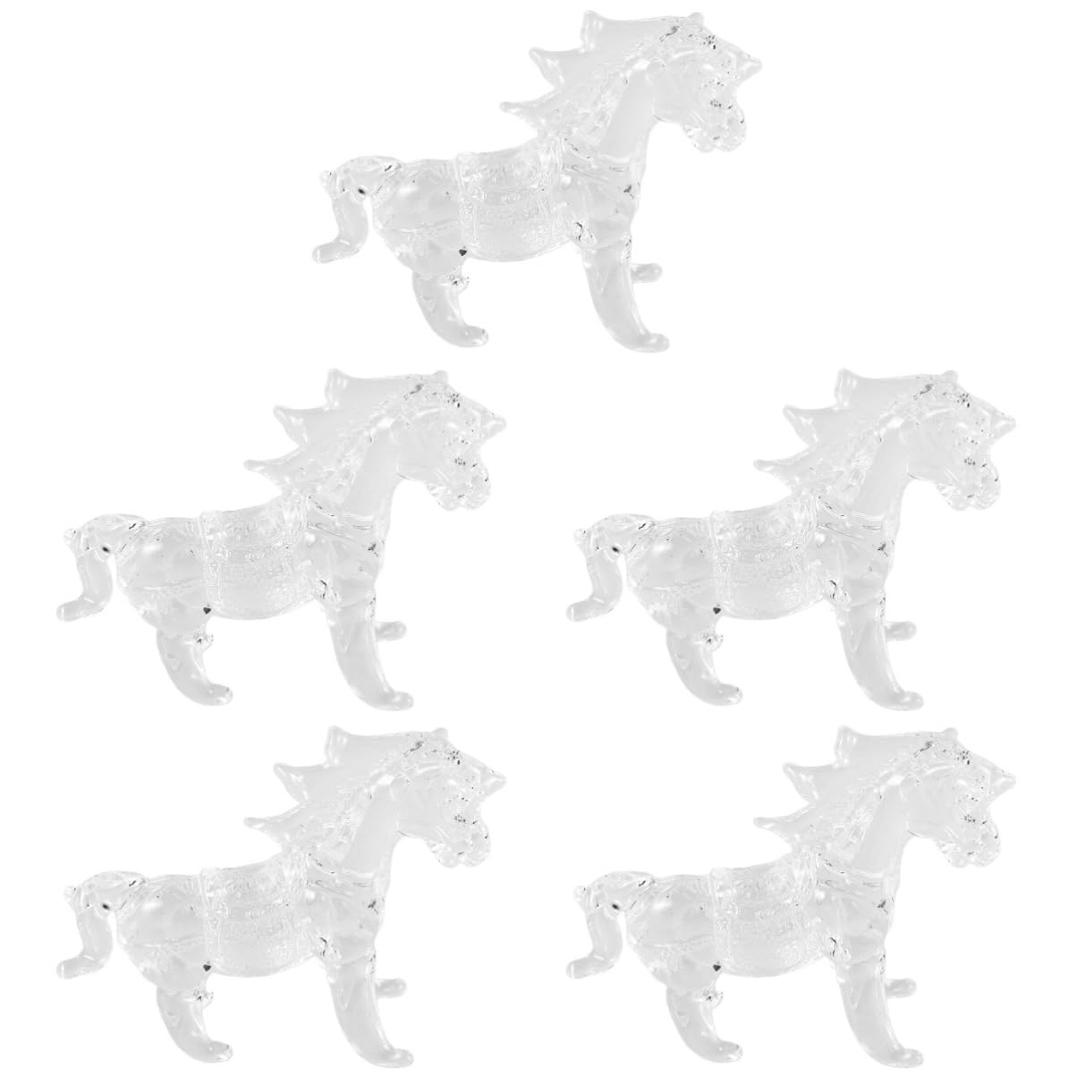 IMIKEYA 5st Kristall-pferdeornamente Entzückende Figur Klare Pferdeskulptur Chihuahua- Wohndekoration Kranztierfiguren Dekorative Pferdefigur Statue DIY-Statue Transparent