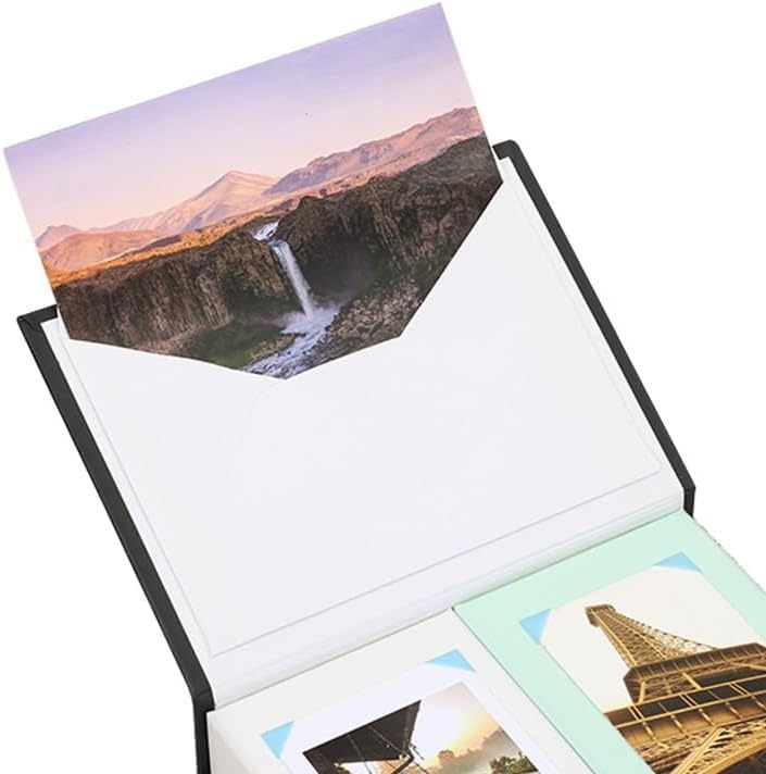 Black Drawer Type Postcard Small Card Memorial Photo Album Storage Box