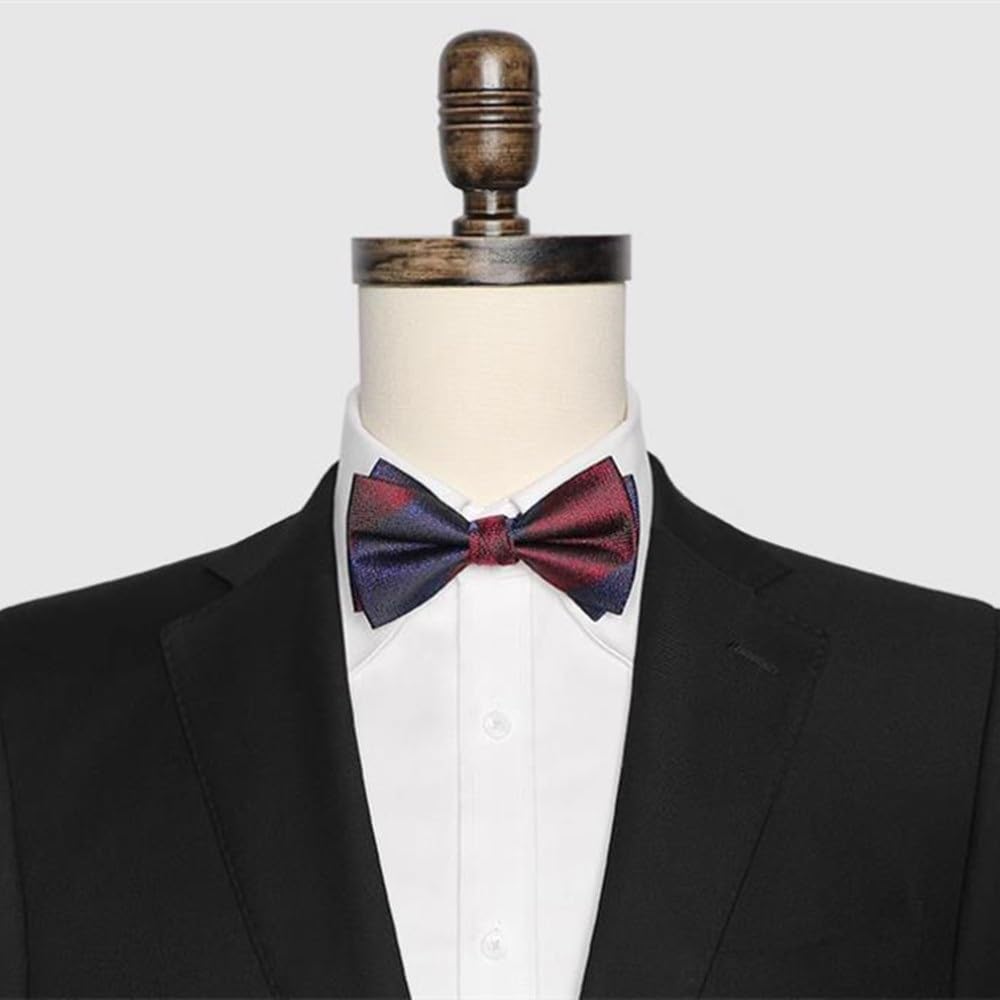 Papillon Uomo Papillon da uomo rosso e blu con giunture, camicia da abito e papillon
