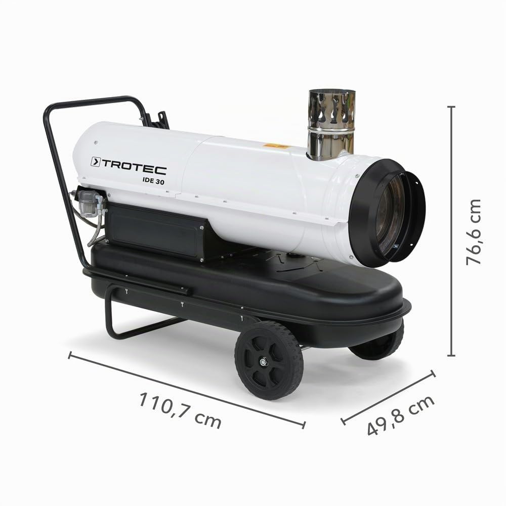 TROTEC Canon à air chaud au fioul IDE 30 Puissance calorifique nominale 30 kW Chauffage au fioul Chauffage