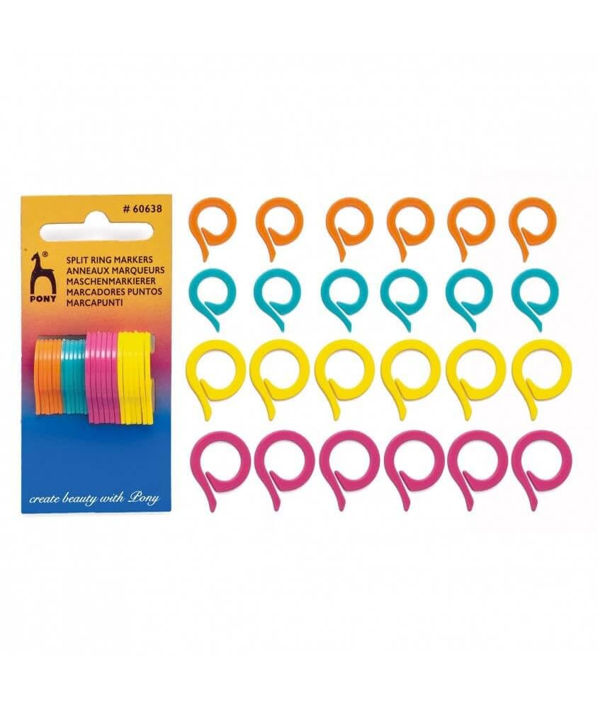 Pony Flat Ring Stitch Markers, Multi-Colour