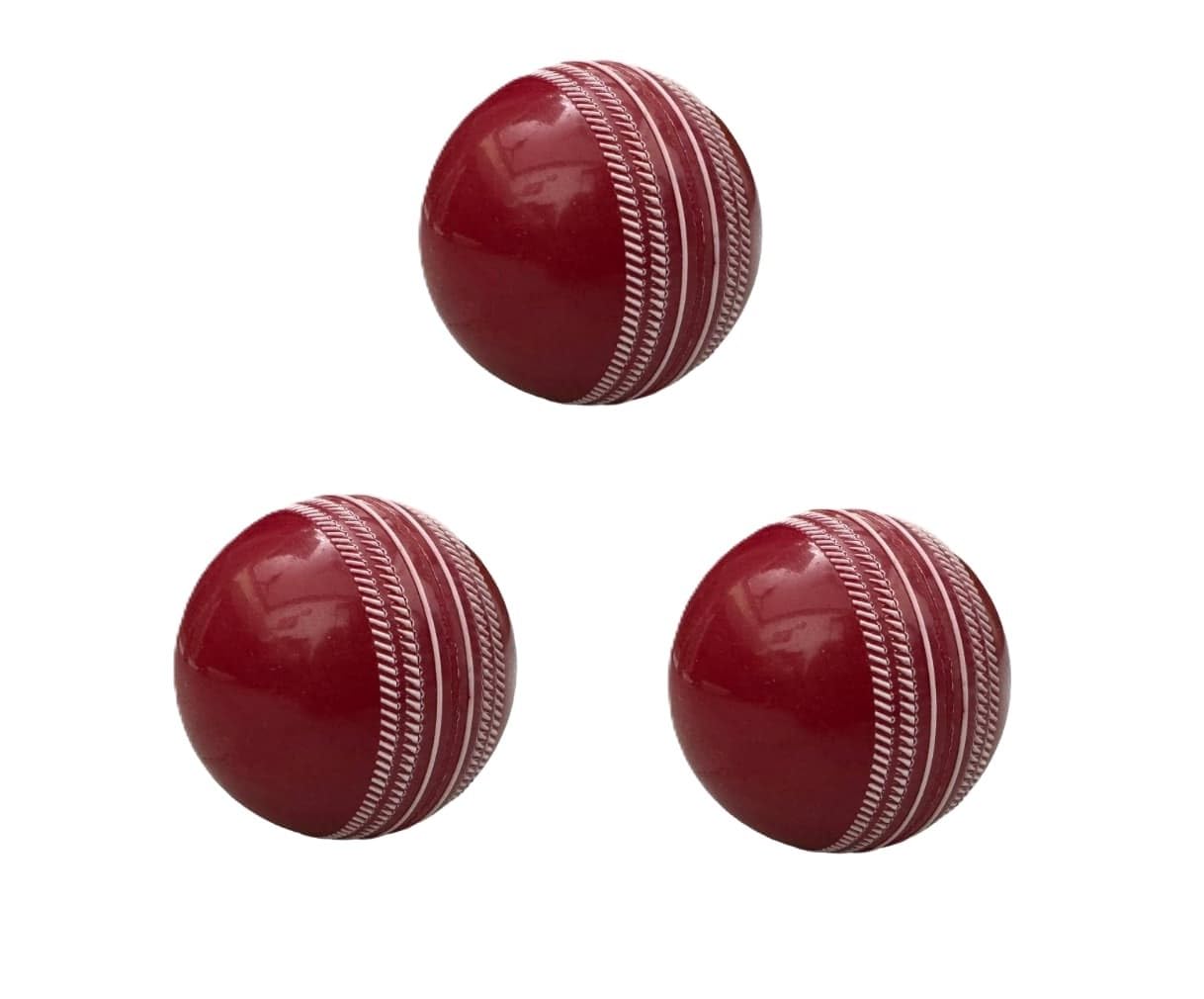 Professional Cricket Ball, Synthetic, Red with White Seam | Indoor & Outdoor Street Cricket | Net Practice | Cricket Practice Ball | (Pack of 3)-image-17