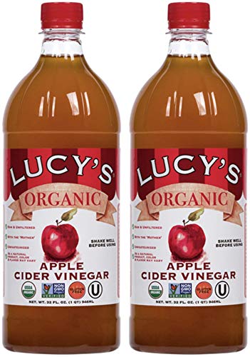 Lucy's Family Owned - USDA Organic NonGMO Raw Apple Cider Vinegar, Unfiltered, Unpasteurized